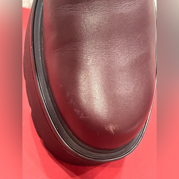 Valentino Garavani Rockstud VLOGO 85 Burgundy Leather Platform Boots 41EU/11US - Picture 8 of 17